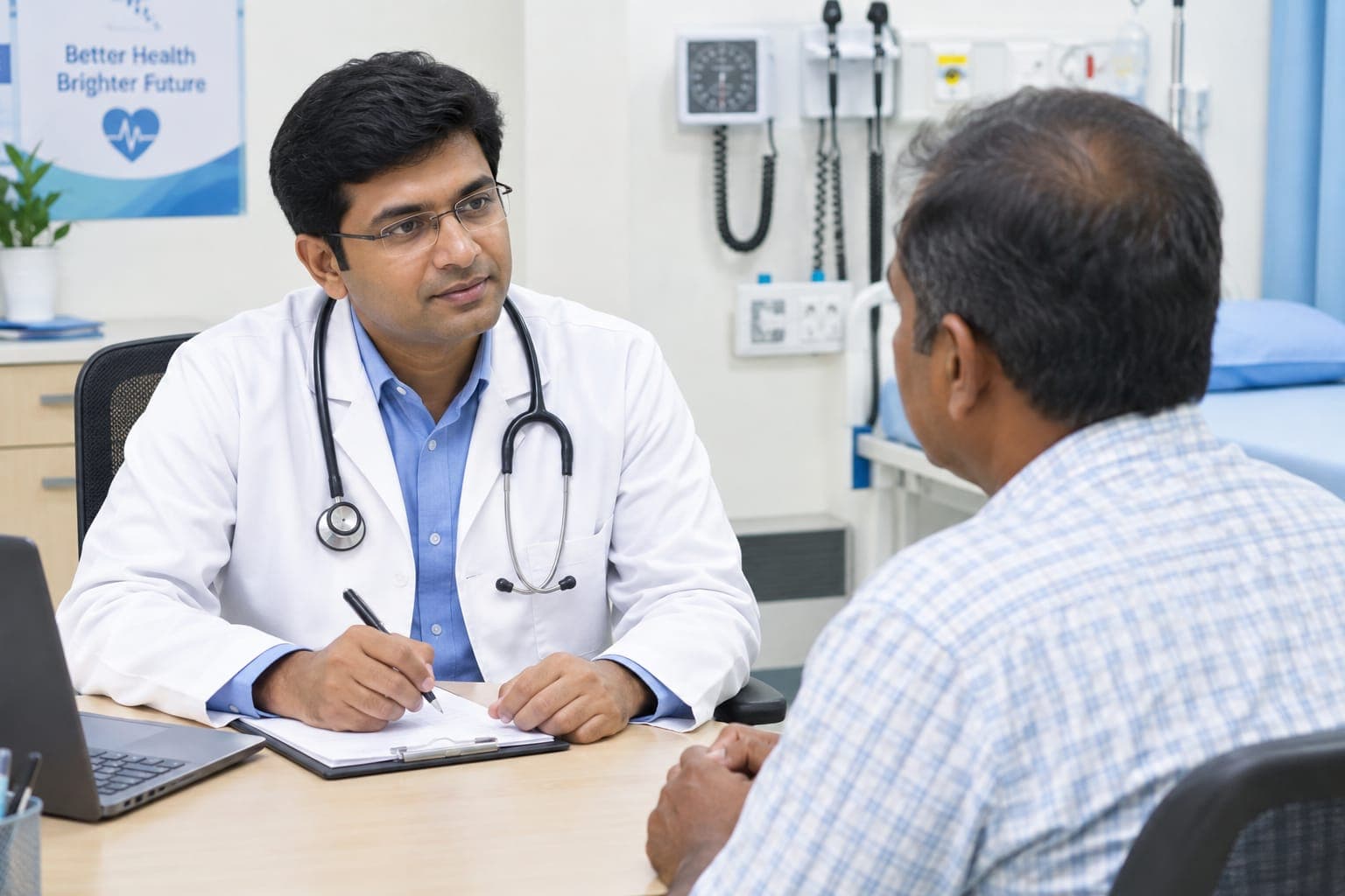 Doctor consulting with a patient in a medical clinic